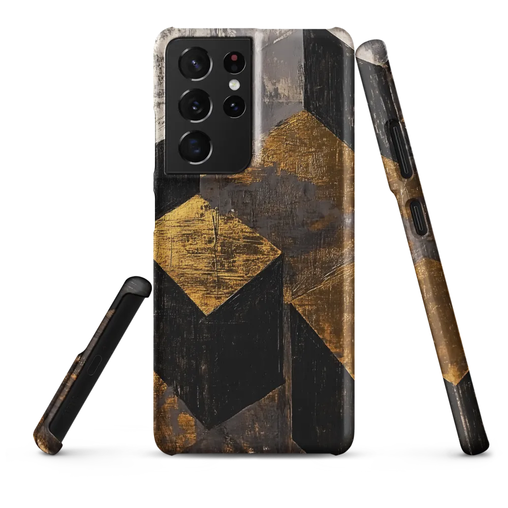 Geometric Harmony in Gold and Black | Phone Case |  S21 Ultra | Snap Case | Matte