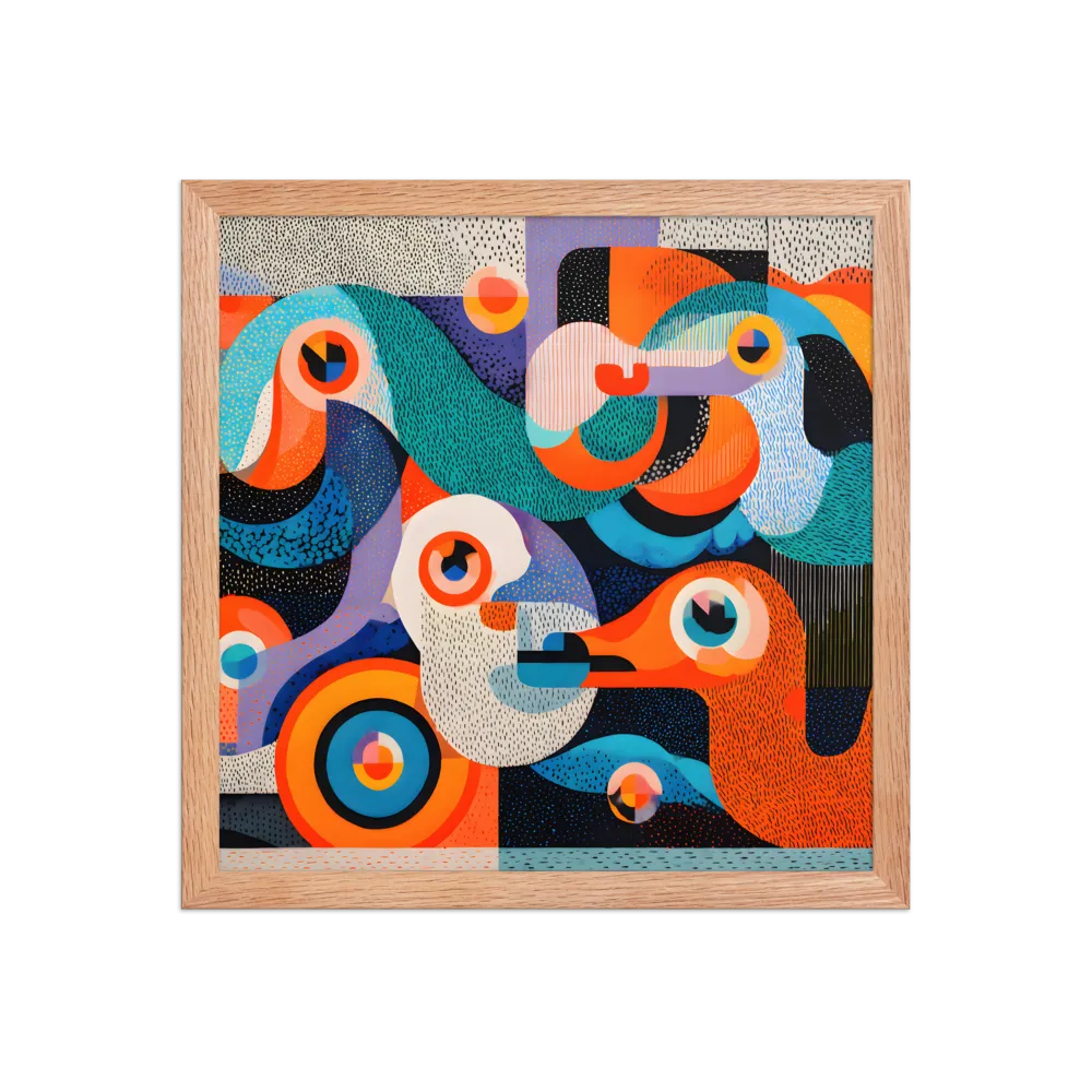 Chromatic Flight 
 Poster with Red oak Frame | 14″x 14″