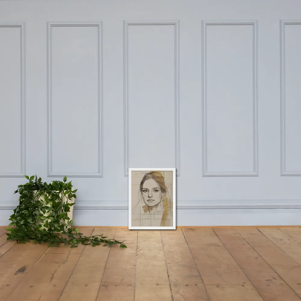 Geometric Elegance: A Modern Portrait | Poster with White Frame | 12″×16″