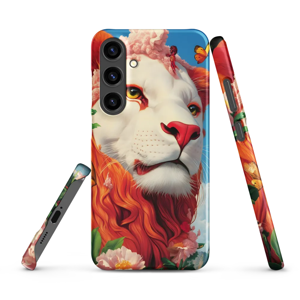 Majestic Lion Amidst Floral Splendor