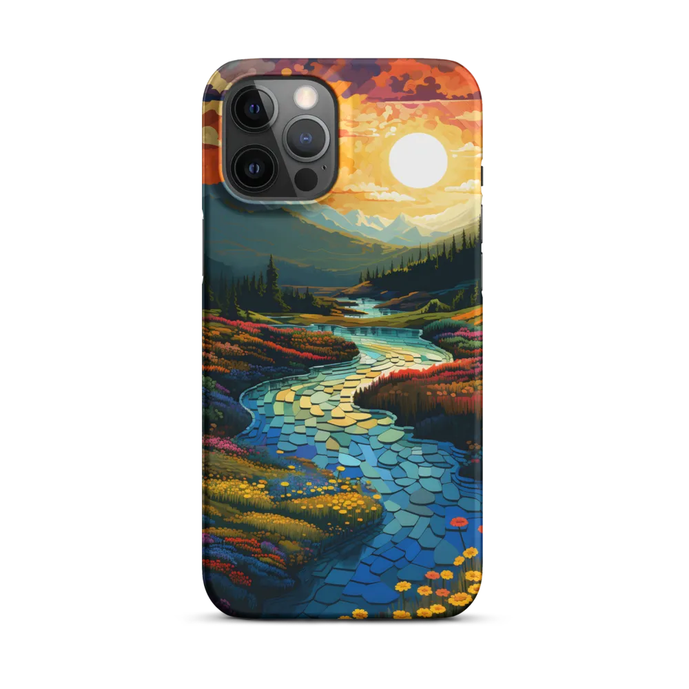Serenity in Sunset: A Winding River's Embrace | Phone Case |  12 Pro Max | Snap Case | Matte