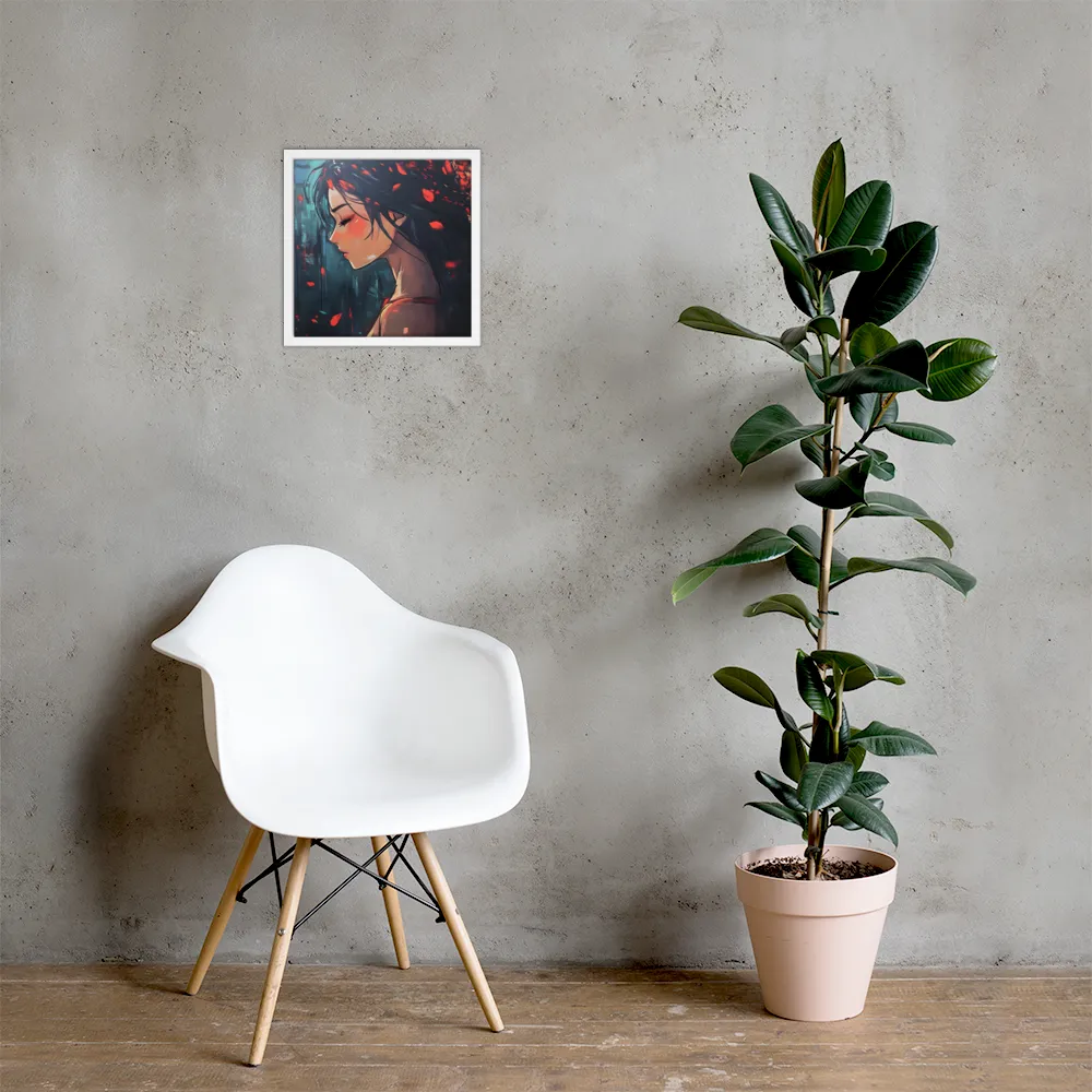 Whispers of Melancholy | Poster with White Frame | 14″×14″