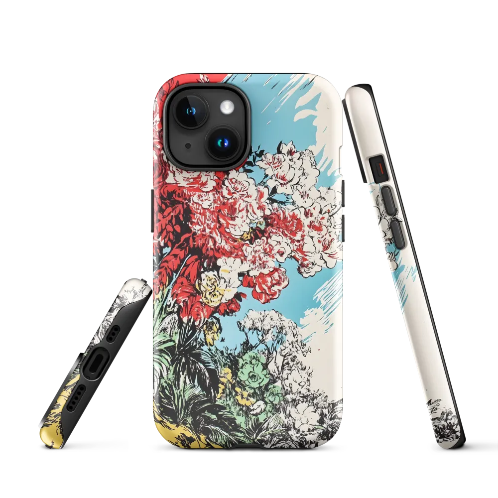 Floral Symphony in Bold Colors | Phone Case |  15 | Tough Case | Glossy