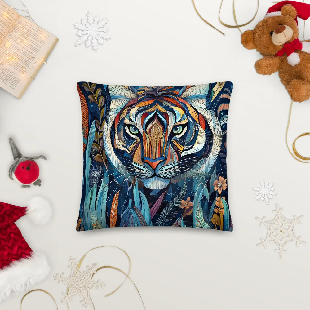Ornamental Tiger in Teal and Orange