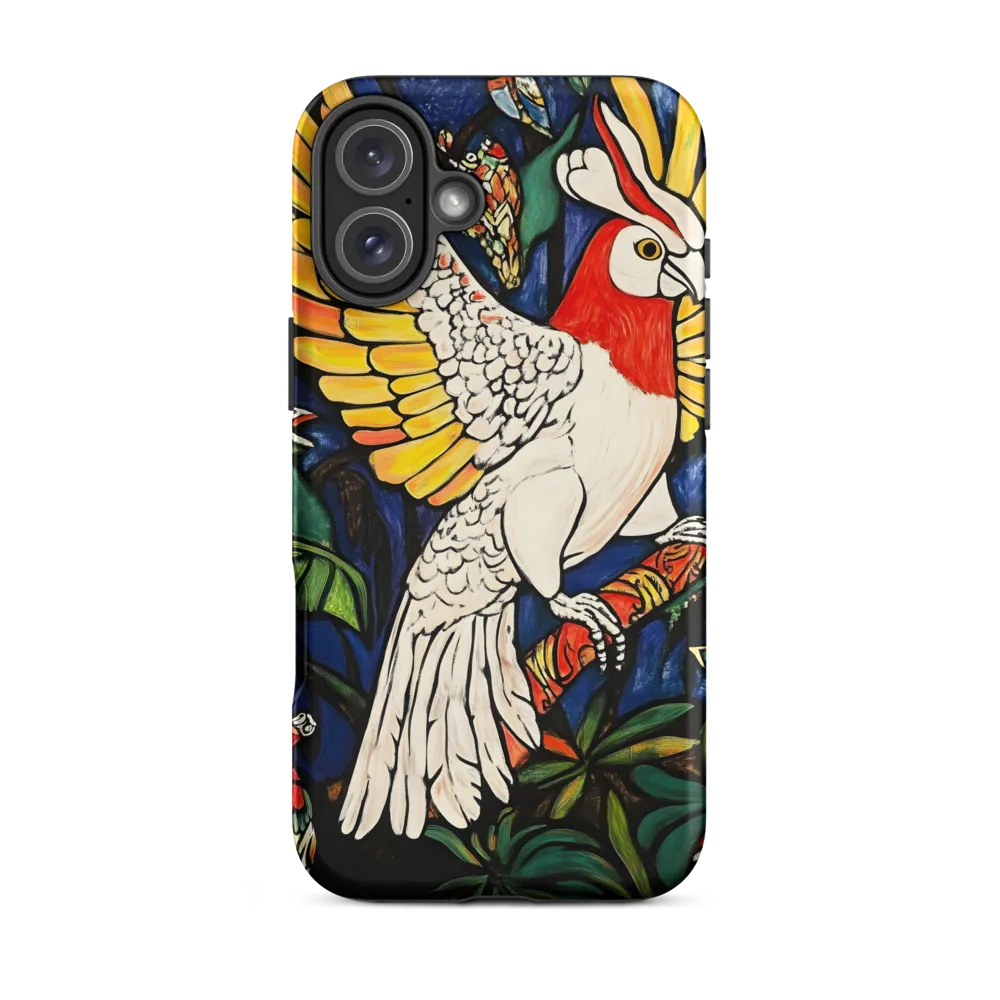 Cockatoo on a Patterned Branch