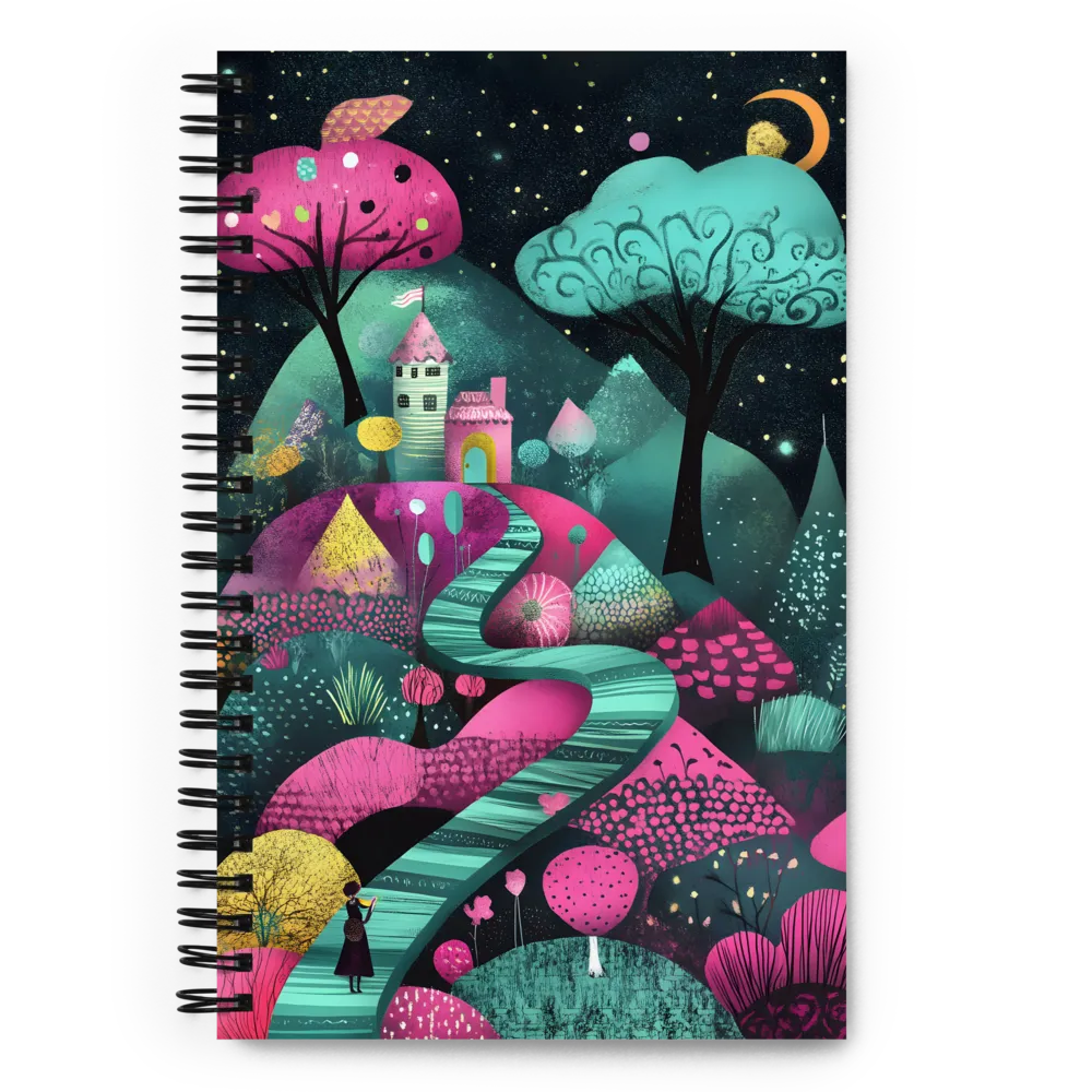 Whimsical Journey through Colorful Lands | Spiral Notebook