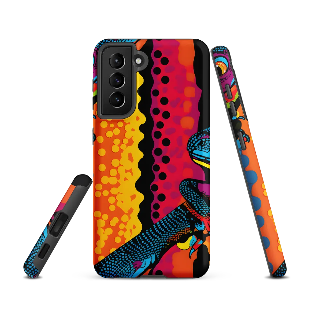 Colorful Encounters: The Playful Geckos | Phone Case |  S21 | Tough Case | Matte