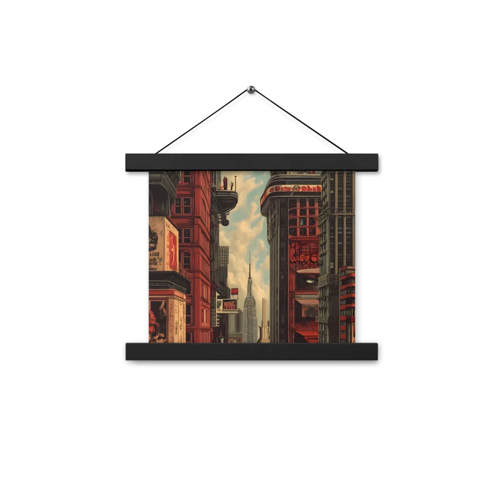 A Glimpse of Tomorrow: Urban Ambition | Poster With Black Wood Hanger | 10″×10″