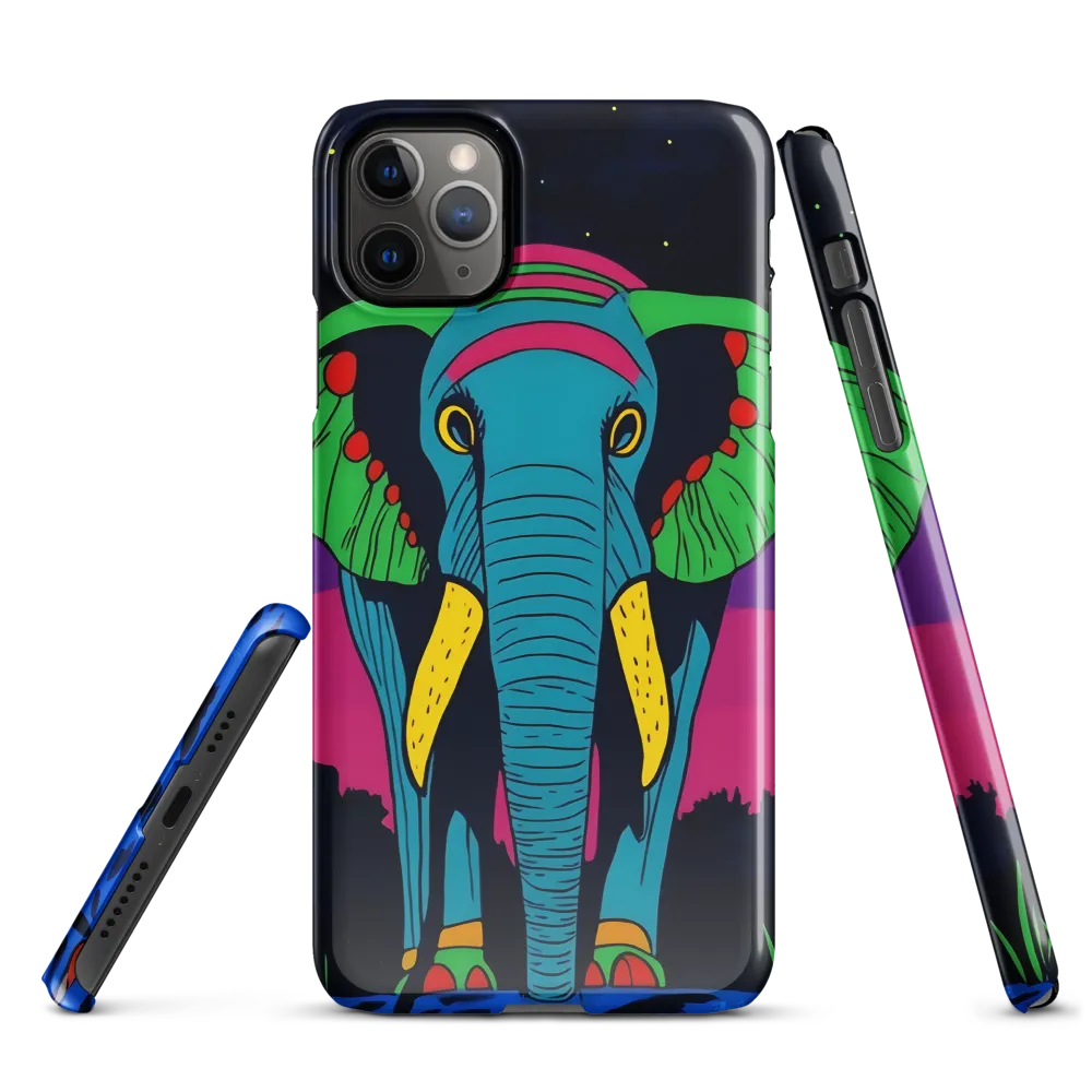 Whimsical Majesty: The Vibrant Elephant | Phone Case |  11 Pro Max | Snap Case | Glossy