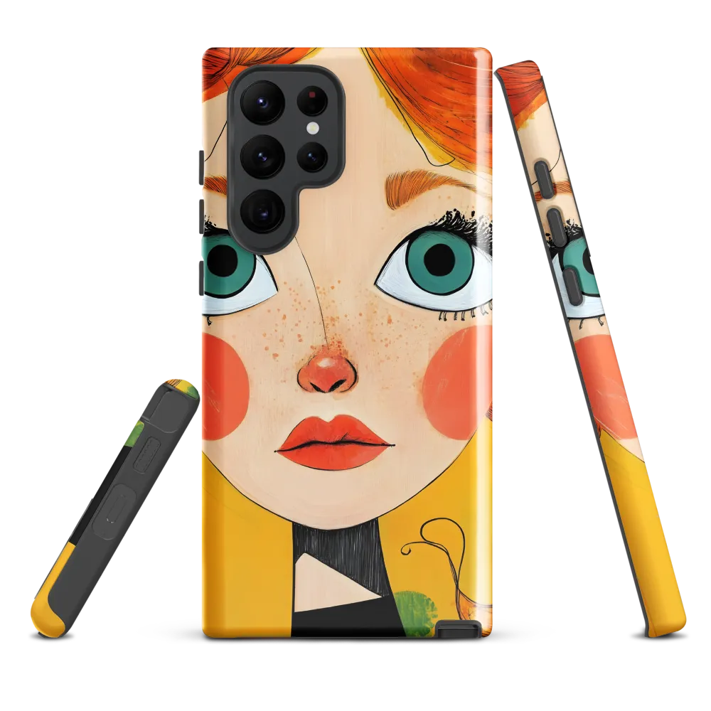 Whimsical Portrait of a Girl | Phone Case |  S22 Ultra | Tough Case | Glossy