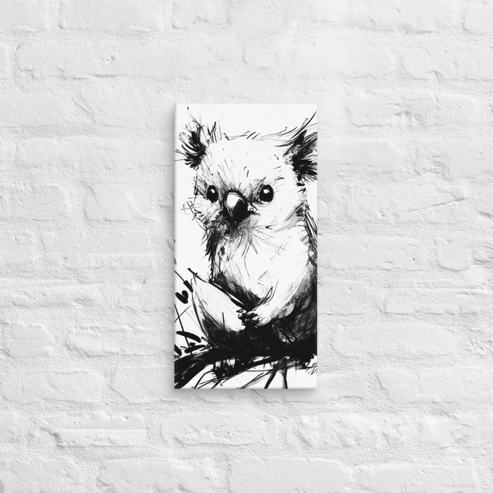 Whimsical Koala in Ink | Canvas | 10″×20″