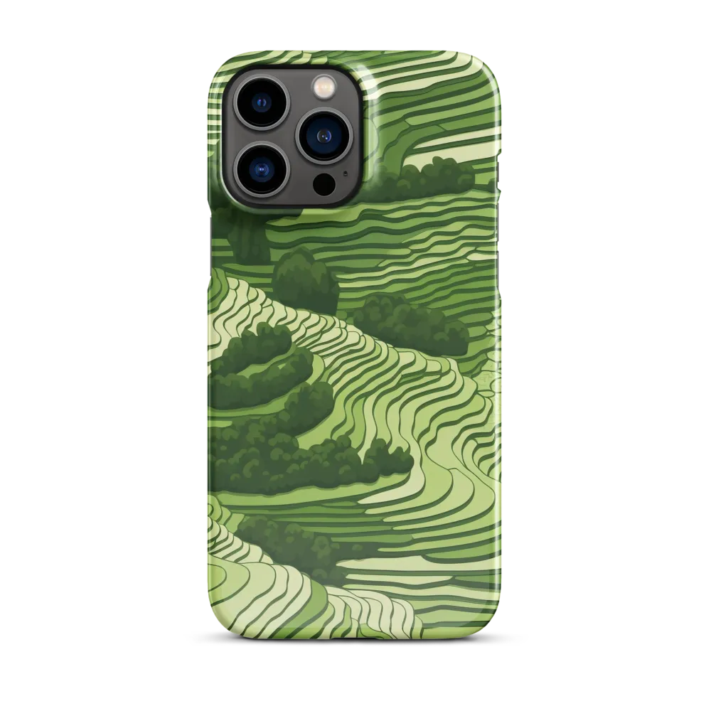 Waves of Green: An Abstract Landscape | Phone Case |  13 Pro Max | Snap Case | Glossy