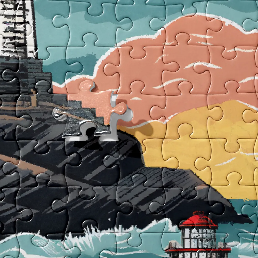Lighthouses in a Whimsical Ocean