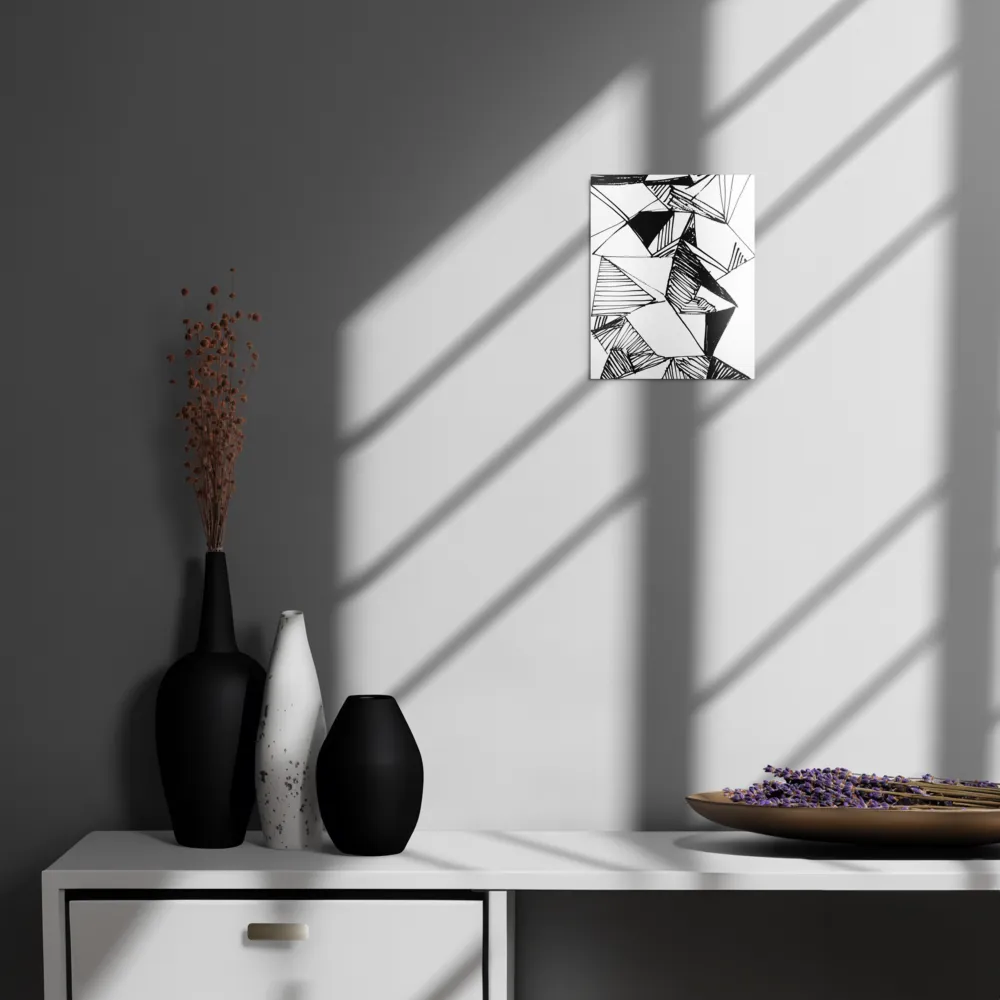 Dynamic Geometry in Ink | Metal Print | 8″×10″