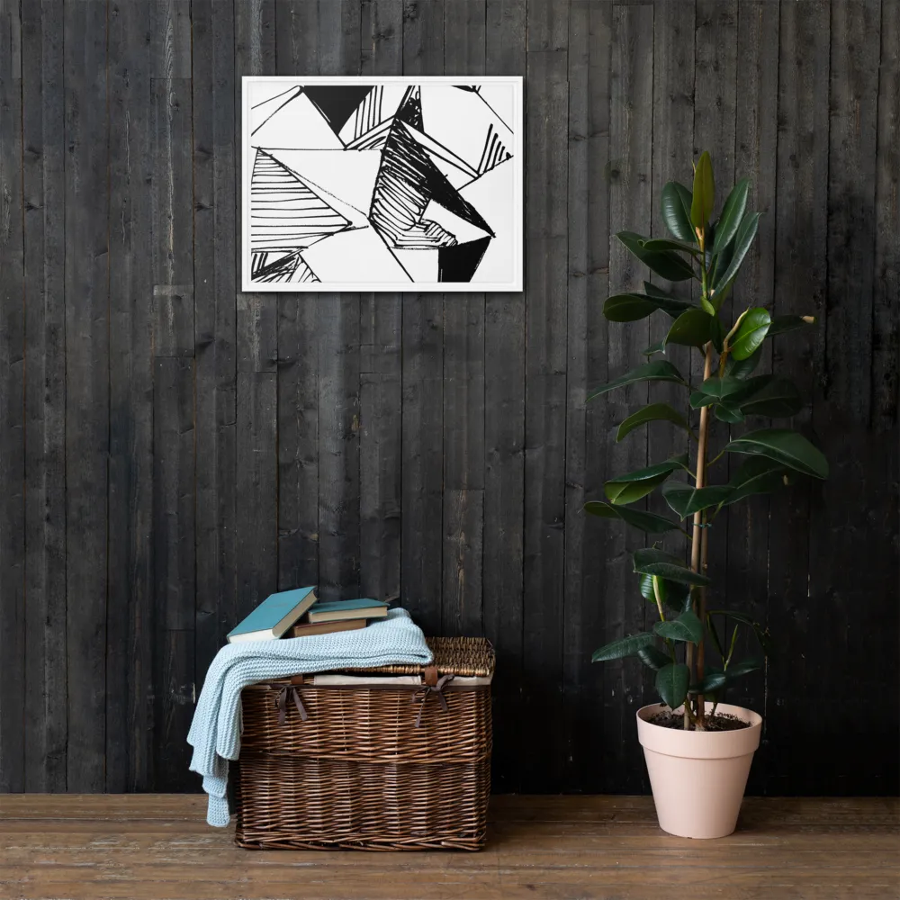 Dynamic Geometry in Ink | Canvas with White Frame | 18″×24″
