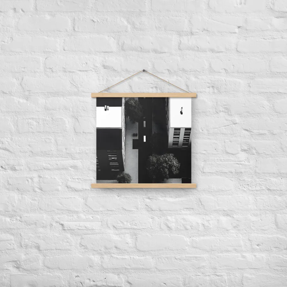 Urban Serenity from Above | Poster With Oak Wood Hanger | 18″×18″