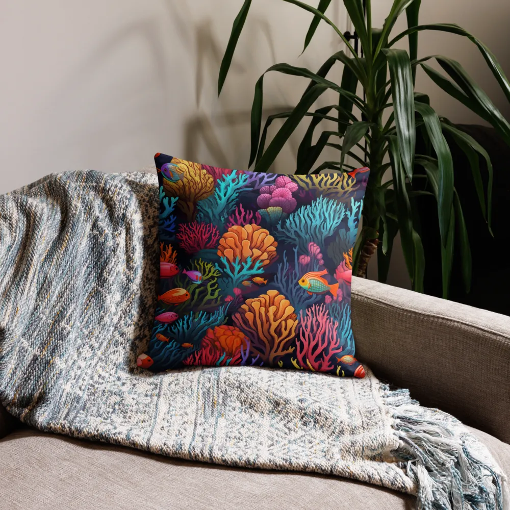 Underwater Harmony: A Coral Reef Wonderland | Pillow | 18″×18″