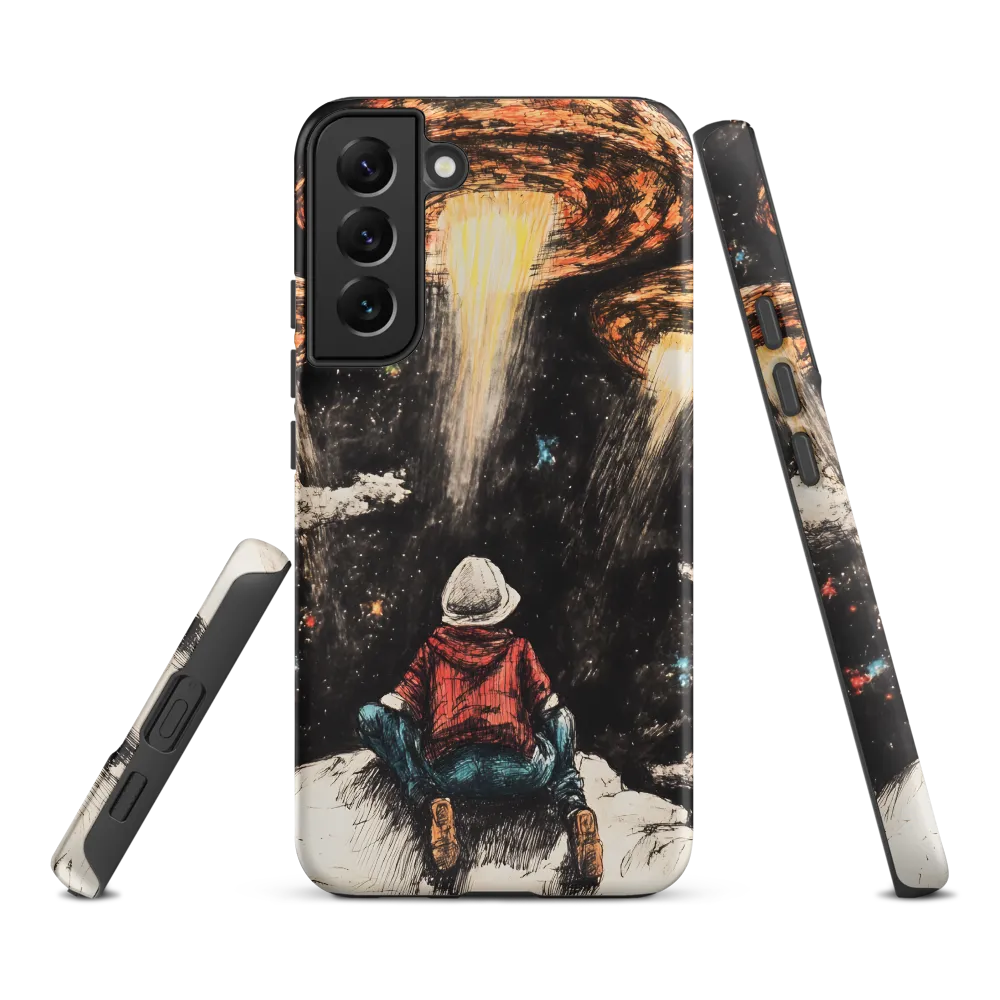 Gazing into the Unknown: A Child's Wonder in Space | Phone Case |  S22 Plus | Tough Case | Matte