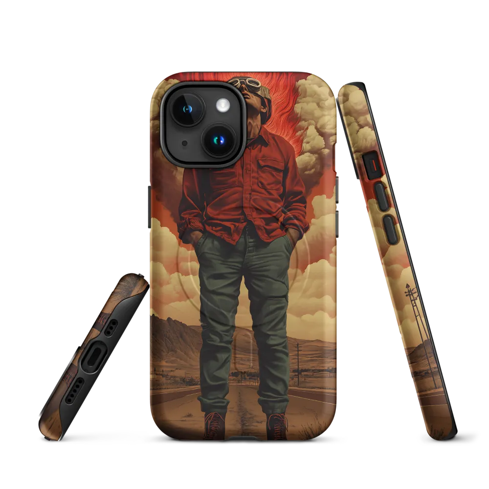 Defiant Spirit in a Surreal Landscape | Phone Case |  15 | MagSafe® Tough Case | Matte