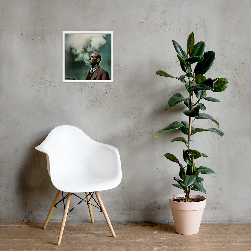 Clouded Thoughts | Poster with White Frame | 16″×16″