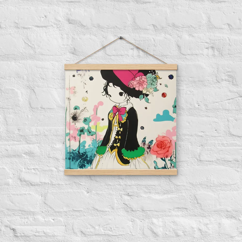 Whimsical Garden Reverie | Poster With Oak Wood Hanger | 16″×16″