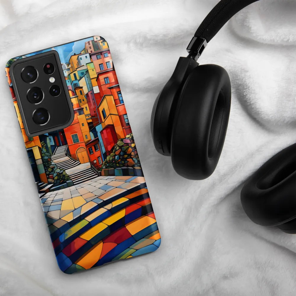 Vibrant Village: A Cubist Journey