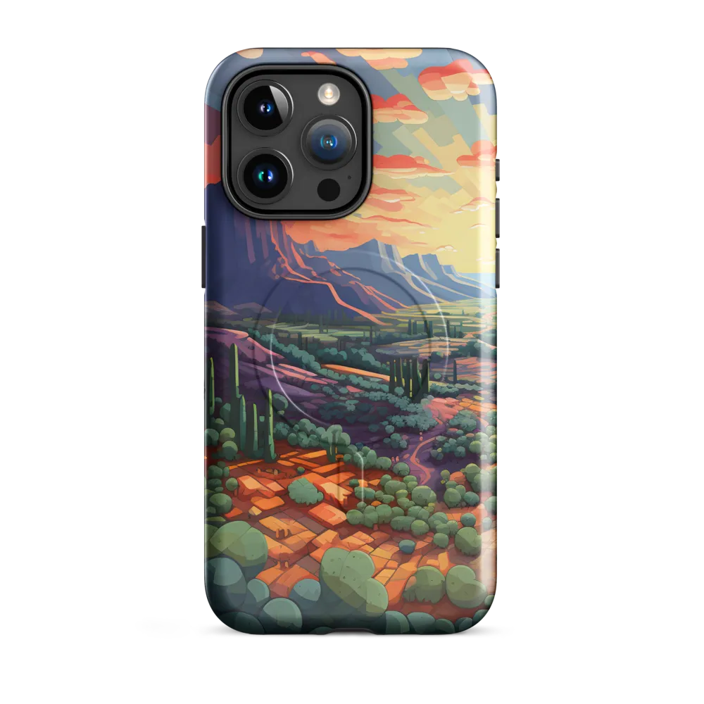 Desert Serenity at Dusk | Phone Case |  15 Pro Max | MagSafe® Tough Case | Glossy