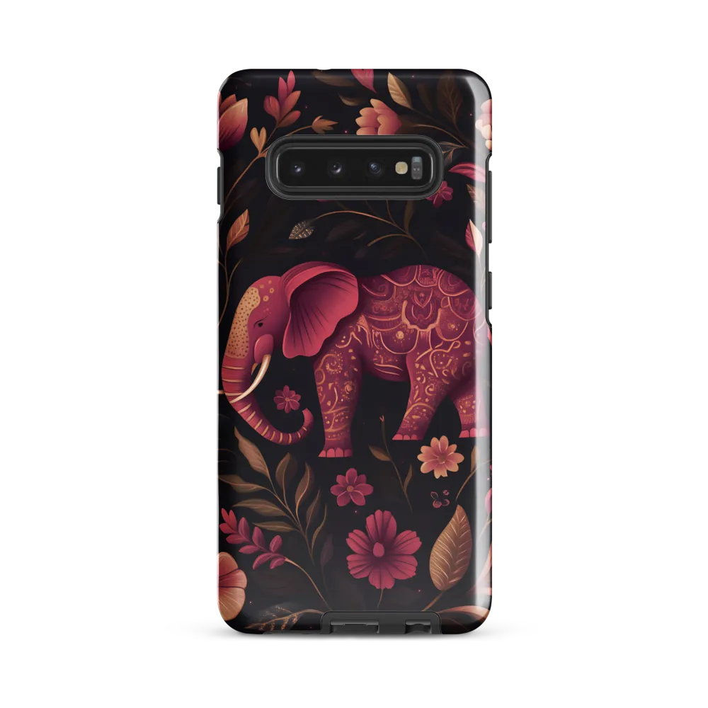 Elegance in Bloom: The Enchanted Elephant | Phone Case |  S10 Plus | Tough Case | Glossy