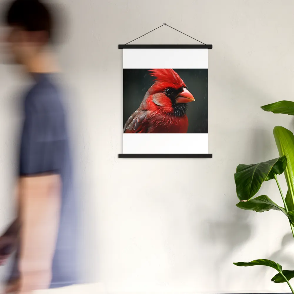 The Bold Cardinal | Poster With Black Wood Hanger | 18″×24″