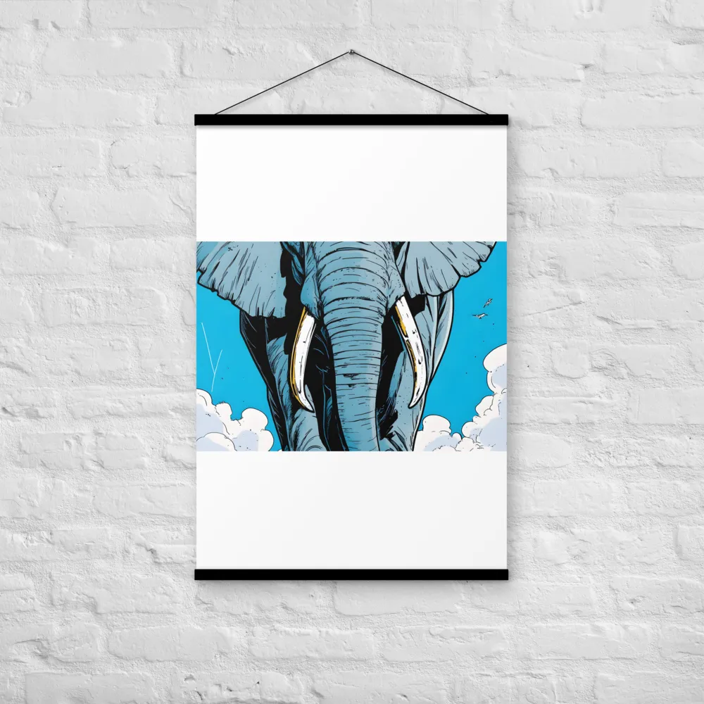 Majestic Presence: The Elephant | Poster With Black Wood Hanger | 24″×36″