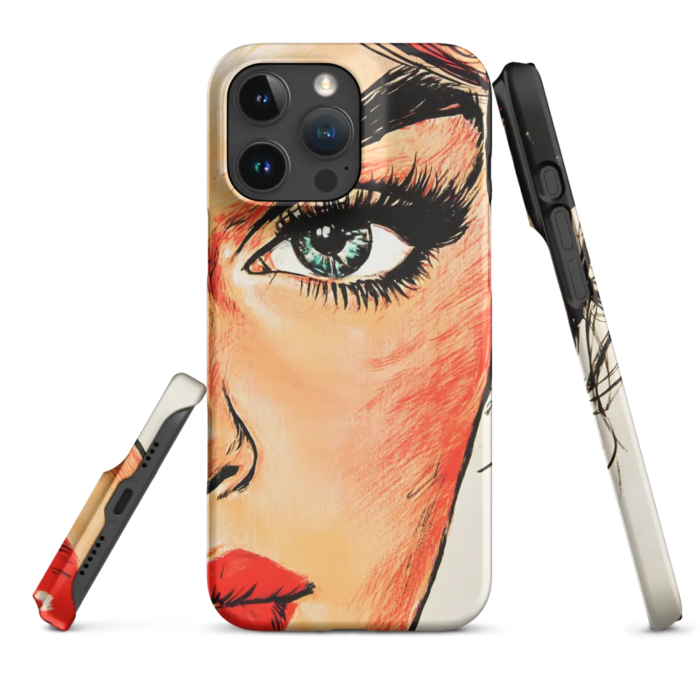 Turquoise Eye, Red Lip — Pop-Illustration Close-Up