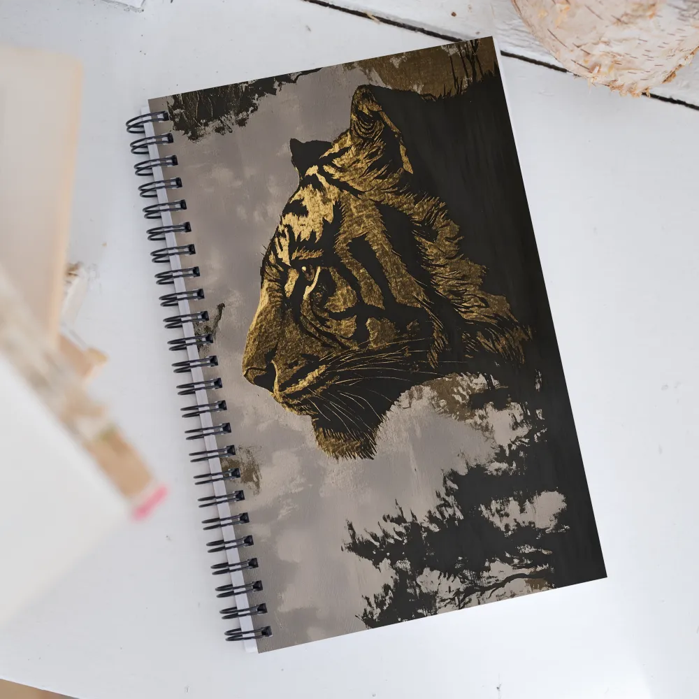 Majestic Silence: The Golden Tiger | Spiral Notebook