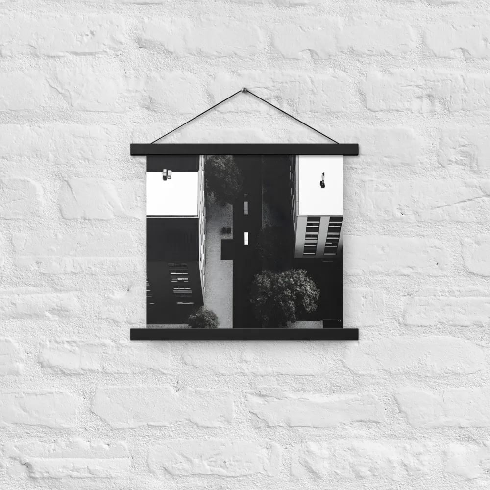 Urban Serenity from Above | Poster With Black Wood Hanger | 14″×14″