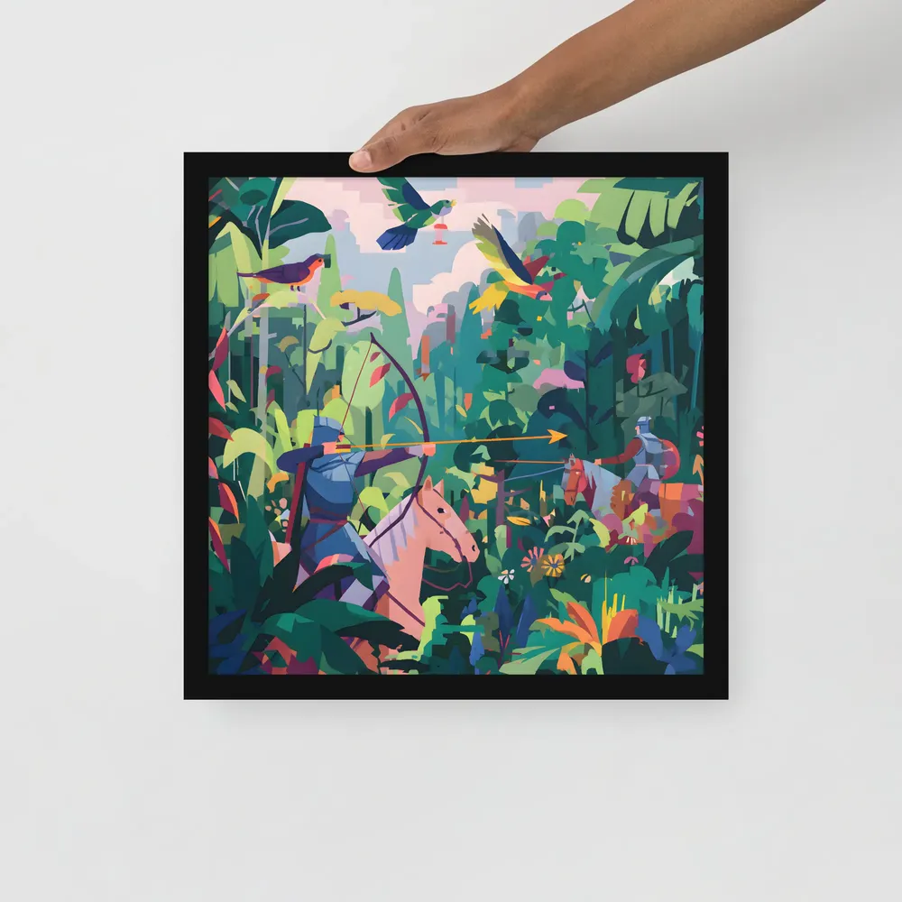 Jungle Archers 
 Poster with Black Frame | 16″x 16″
