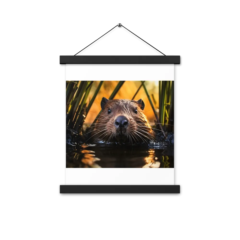 Beaver Serenity: A Natural Portrait | Poster With Black Wood Hanger | 11″×14″