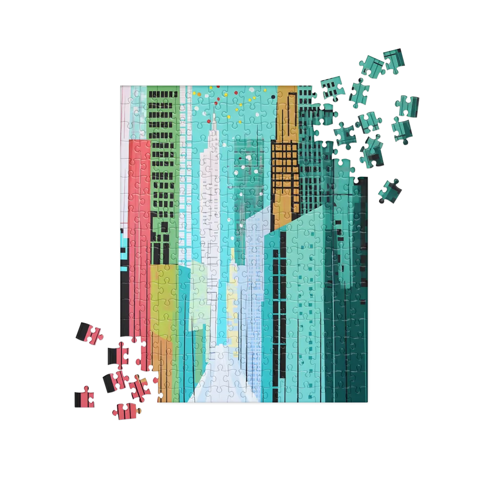 Urban Symphony in Turquoise | Jigsaw Puzzle | 252/520 pieces