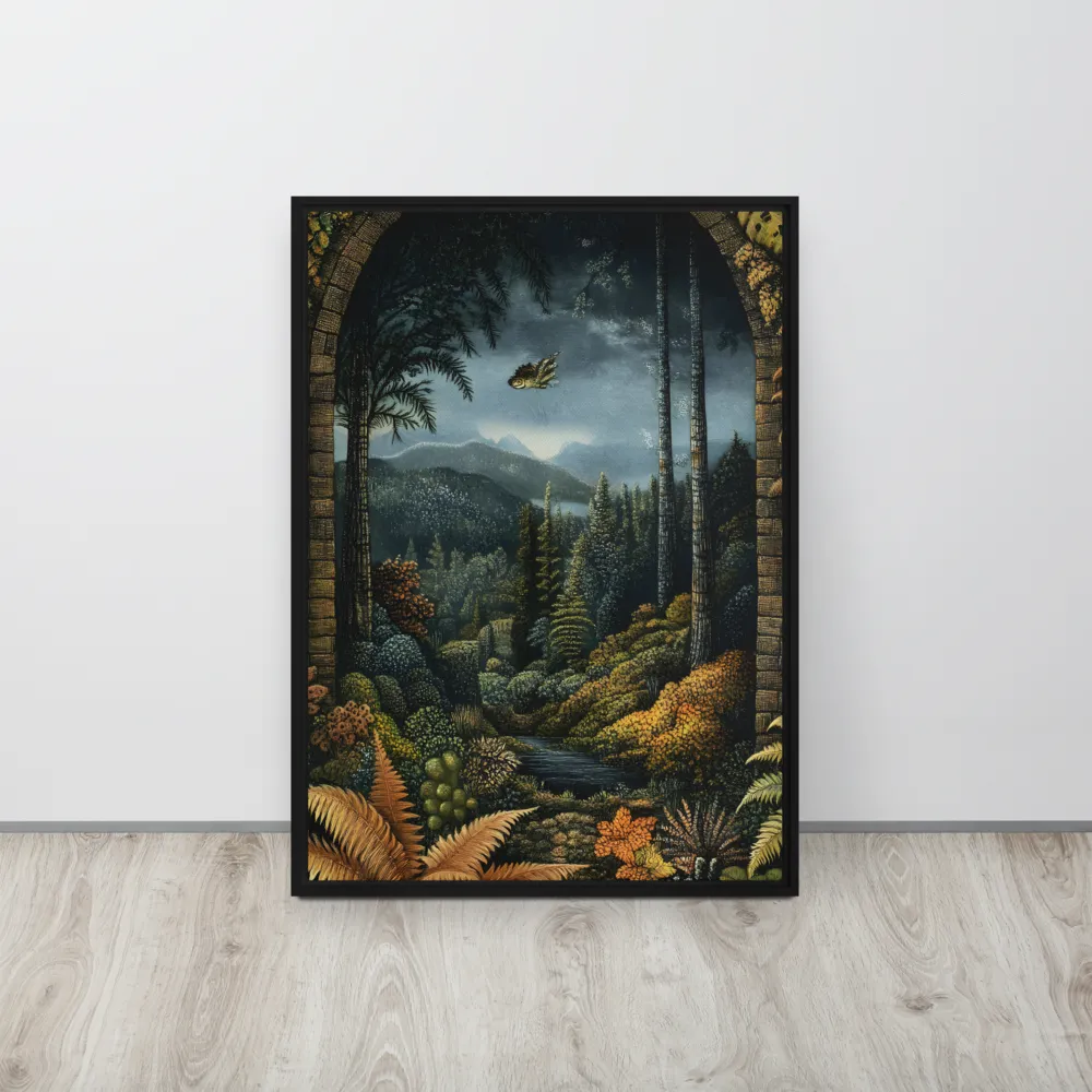 Whispers of the Enchanted Forest | Canvas with Black Frame | 20″×28″
