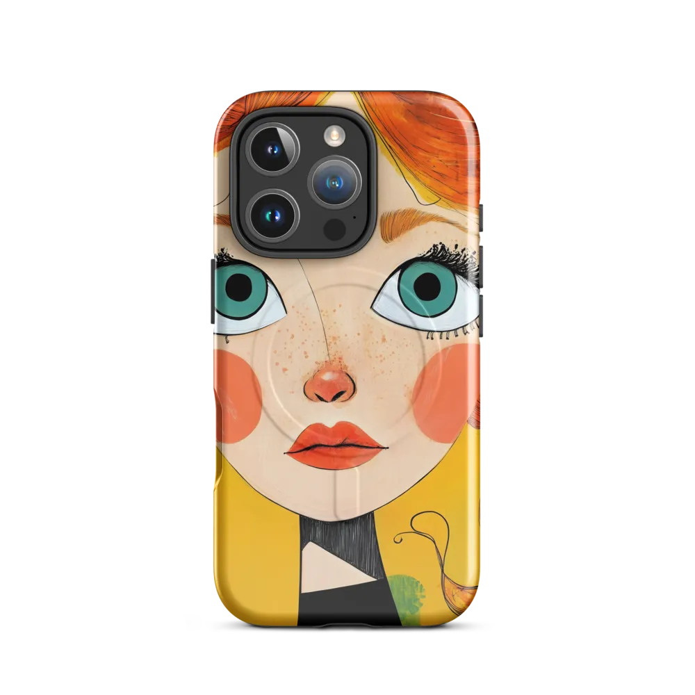 Whimsical Portrait of a Girl | Phone Case |  16 Pro | MagSafe® Tough Case | Glossy