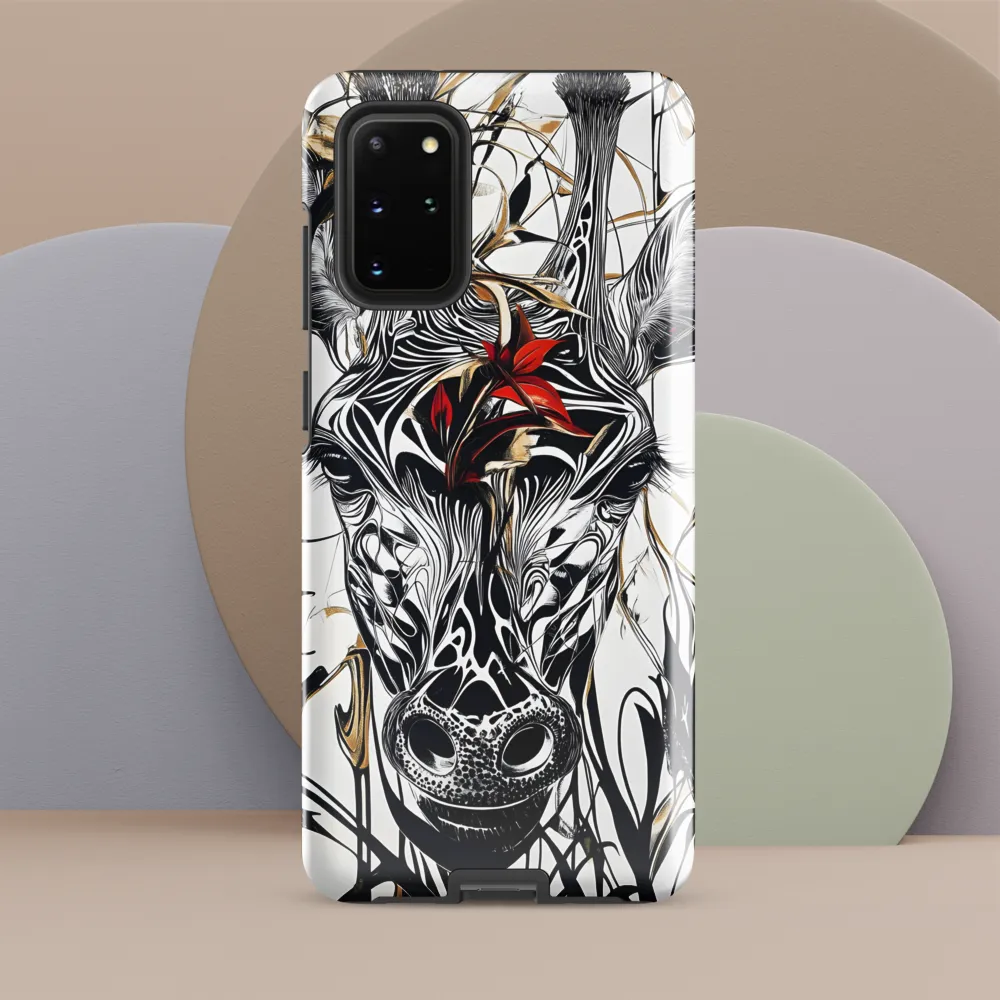 Floral Elegance: The Giraffe's Portrait