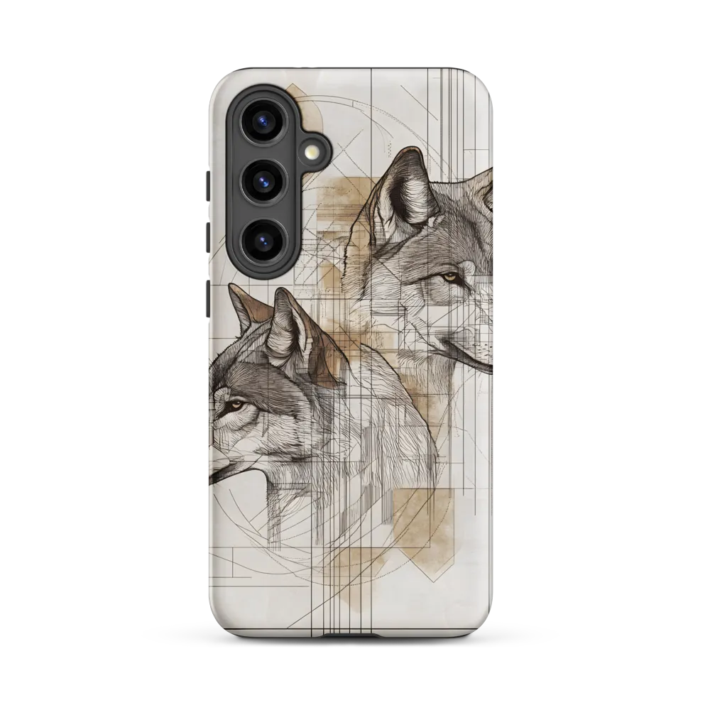 Geometric Harmony: The Essence of Wolves | Phone Case |  S24 Plus | Tough Case | Matte