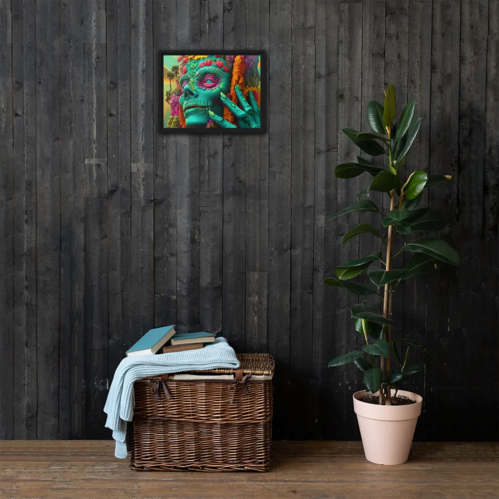 Ethereal Skull Garden | Canvas with Black Frame | 12″×16″