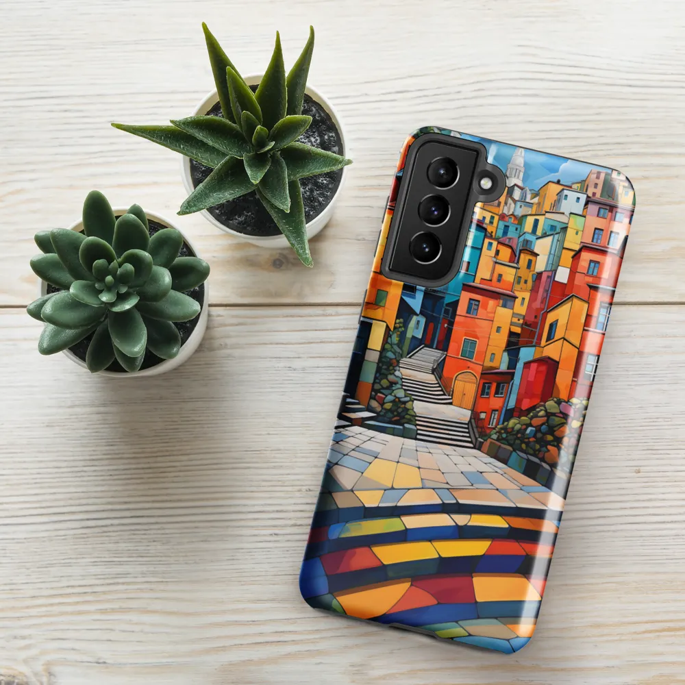 Vibrant Village: A Cubist Journey