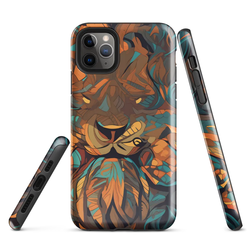 Fierce Royalty: A Geometric Exploration of Lions | Phone Case |  11 Pro Max | Tough Case | Glossy