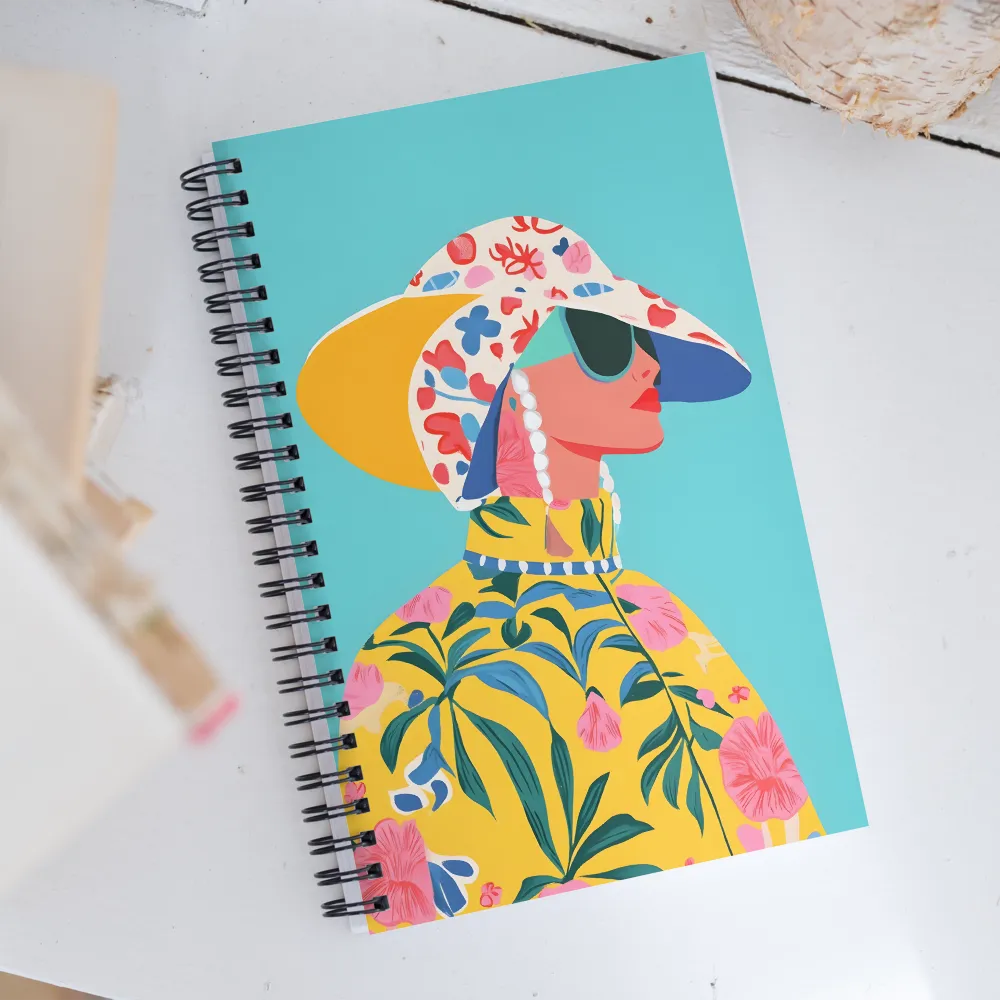 Tropical Confidence: A Fashion Portrait | Spiral Notebook