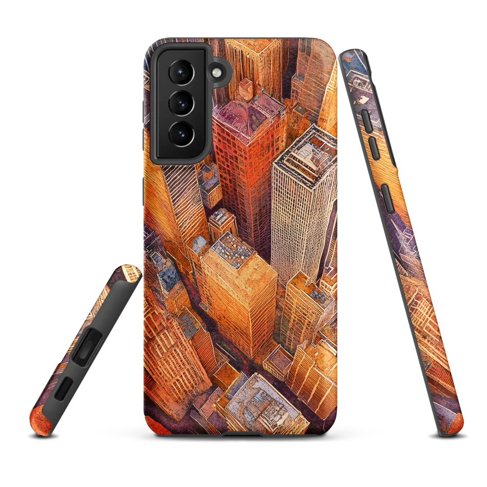 Urban Symphony in Orange and Purple