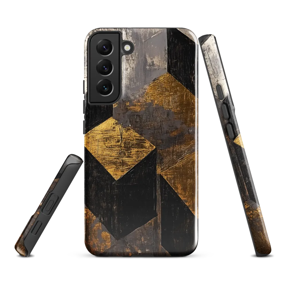 Geometric Harmony in Gold and Black | Phone Case |  S22 Plus | Tough Case | Glossy