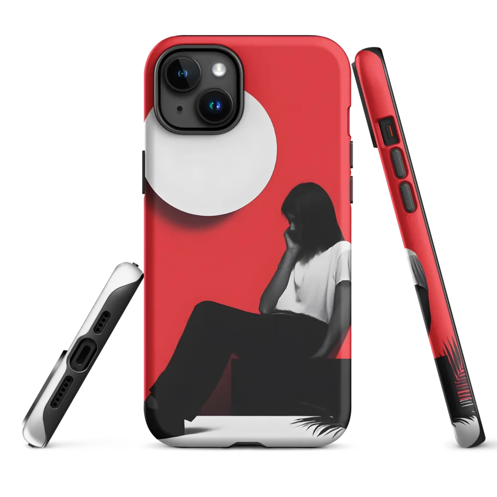 Contemplation in Red | Phone Case |  15 Plus | Tough Case | Matte