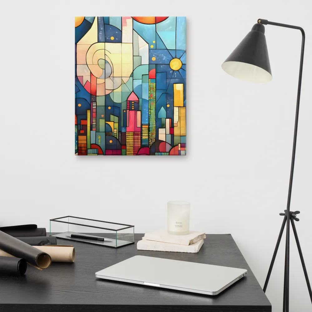 Geometric Harmony: A Vibrant Cityscape
