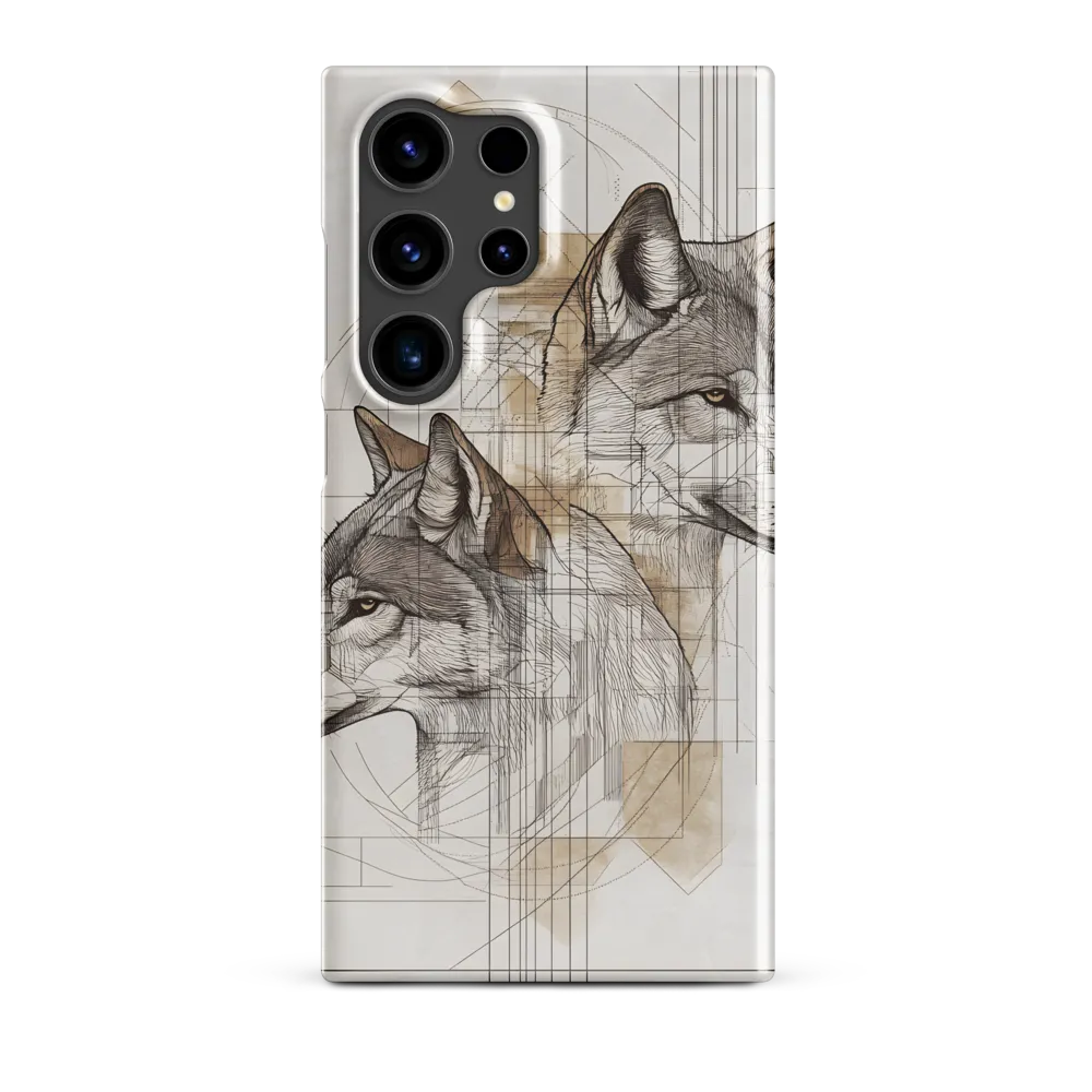 Geometric Harmony: The Essence of Wolves | Phone Case |  S24 Ultra | Snap Case | Glossy