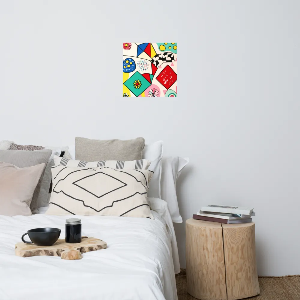 Joyful Geometry: A Playful Dance of Shapes and Colors | Poster | 18″×18″